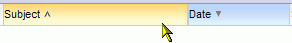column highlighted to show up arrow indicating it can be sorted